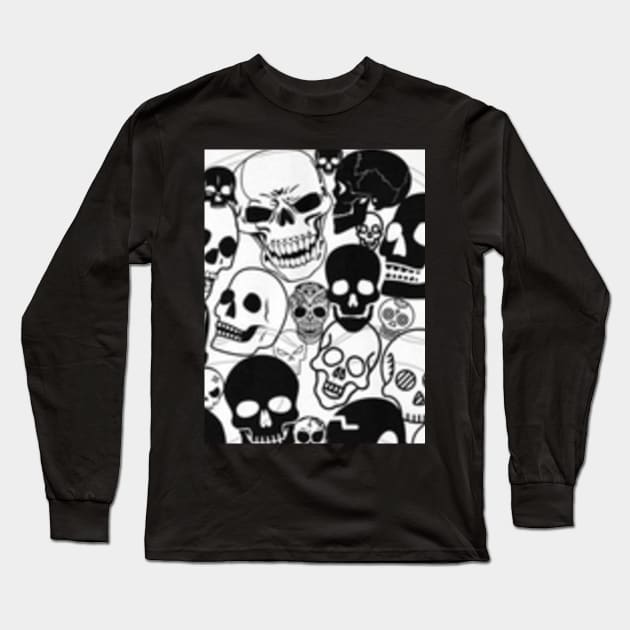 Spooky Skulls for Halloween, scary Halloween skull Long Sleeve T-Shirt by Kibria1991